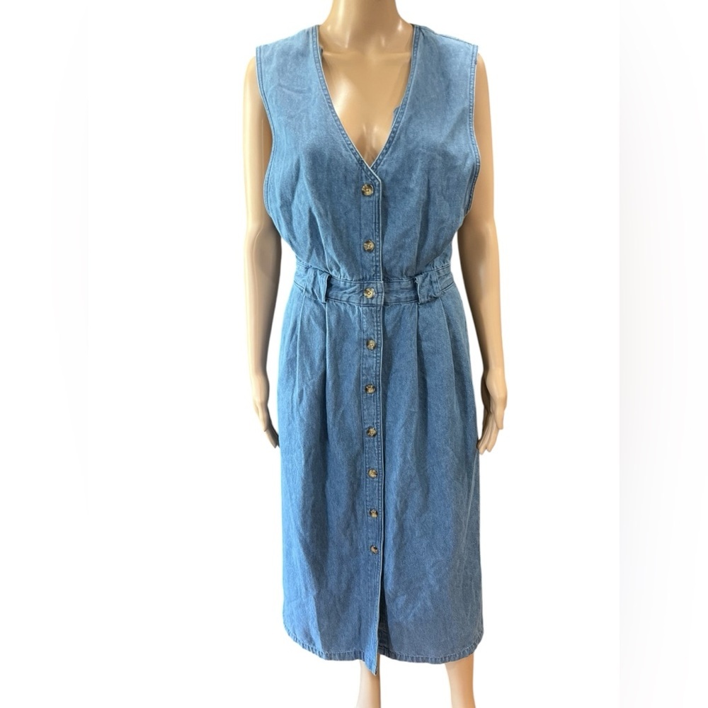 Cottagecore western folk Bryn Connelly denim Midi Jumper vintage Dress